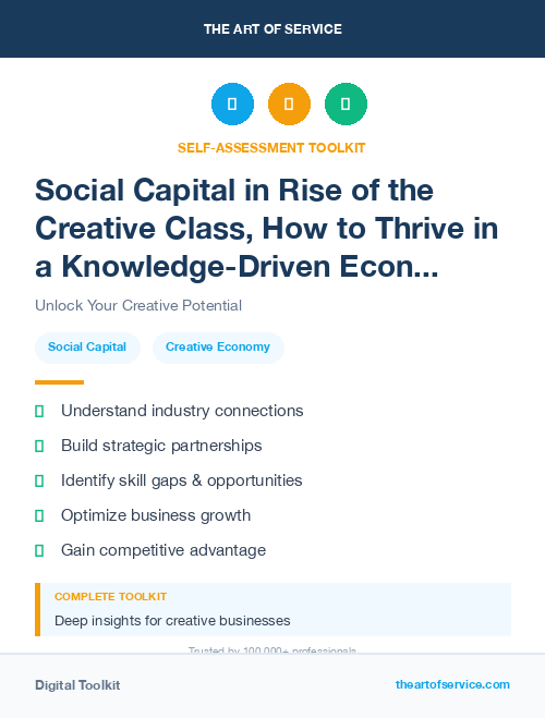 Social Capital in Rise of the Creative Class, How to Thrive in a Knowledge-Driven Economy Dataset