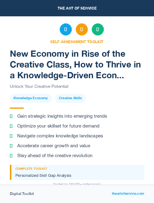 New Economy in Rise of the Creative Class, How to Thrive in a Knowledge-Driven Economy Dataset