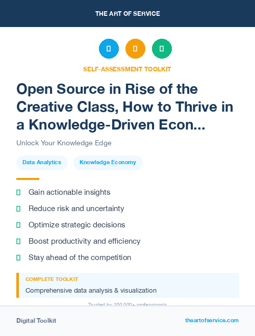 Open Source in Rise of the Creative Class, How to Thrive in a Knowledge-Driven Economy Dataset