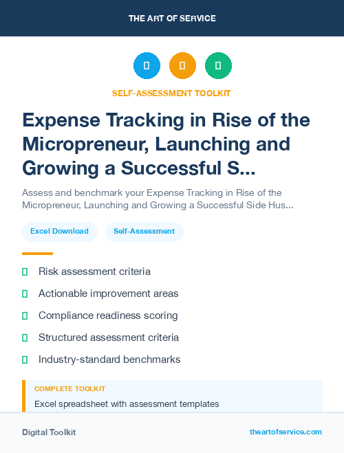 Expense Tracking in Rise of the Micropreneur, Launching and Growing a Successful Side Hustle Dataset