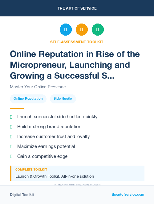 Online Reputation in Rise of the Micropreneur, Launching and Growing a Successful Side Hustle Dataset