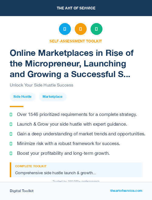 Online Marketplaces in Rise of the Micropreneur, Launching and Growing a Successful Side Hustle Dataset