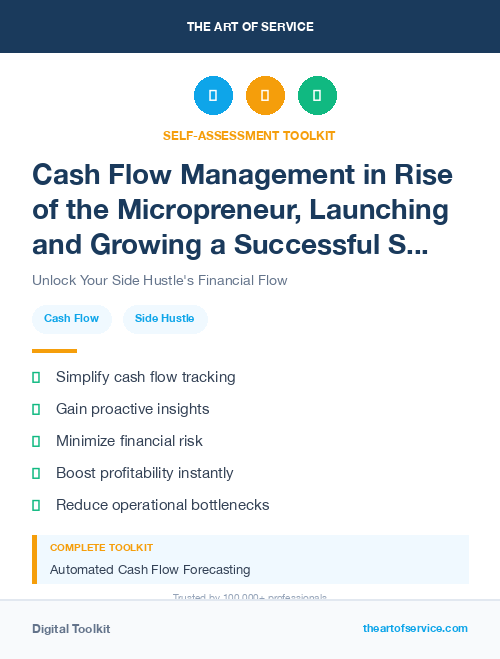 Cash Flow Management in Rise of the Micropreneur, Launching and Growing a Successful Side Hustle Dataset