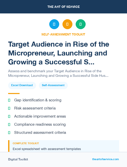 Target Audience in Rise of the Micropreneur, Launching and Growing a Successful Side Hustle Dataset
