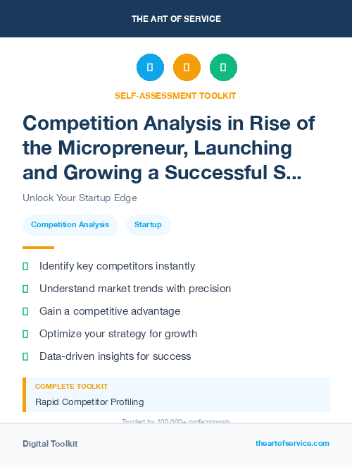 Competition Analysis in Rise of the Micropreneur, Launching and Growing a Successful Side Hustle Dataset