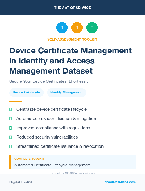 Device Certificate Management in Identity and Access Management Dataset