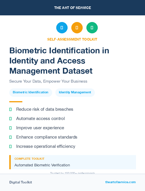 Biometric Identification in Identity and Access Management Dataset