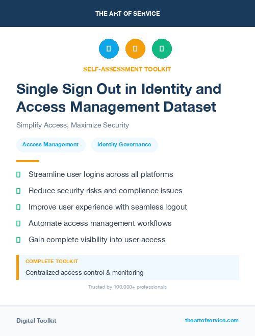 Single Sign Out in Identity and Access Management Dataset