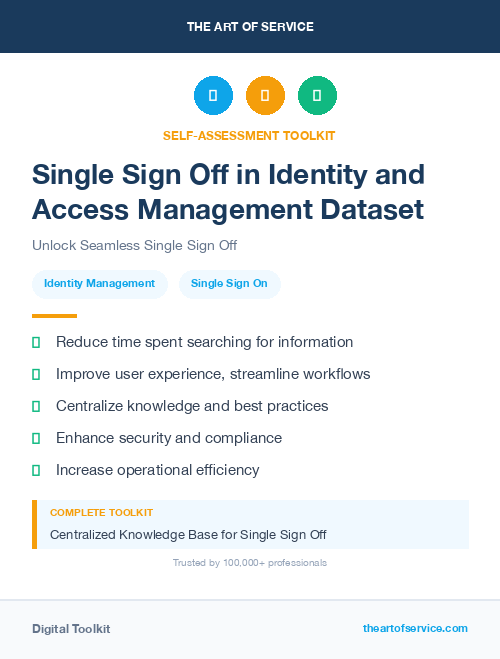 Single Sign Off in Identity and Access Management Dataset
