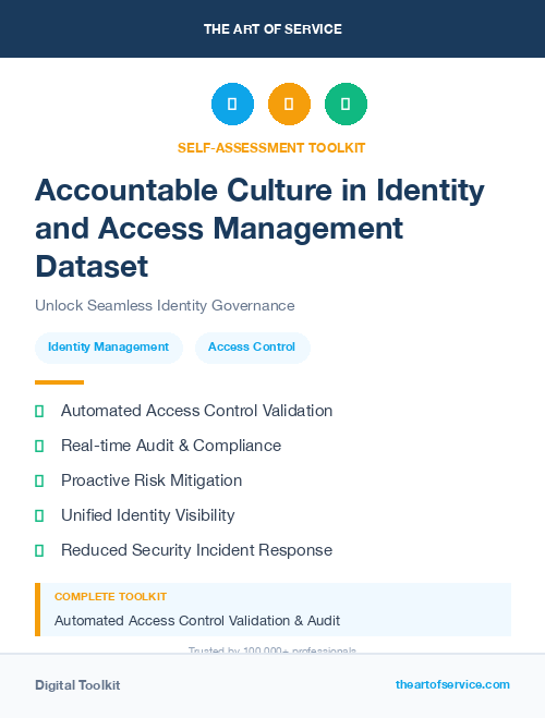Accountable Culture in Identity and Access Management Dataset