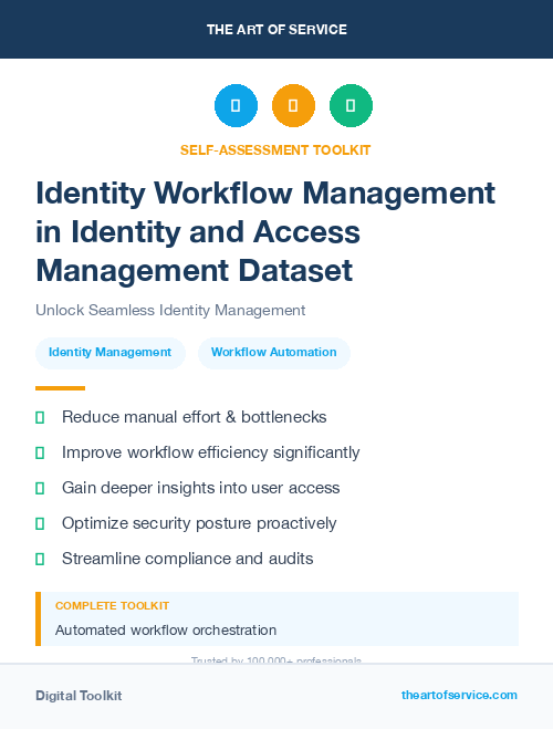Identity Workflow Management in Identity and Access Management Dataset