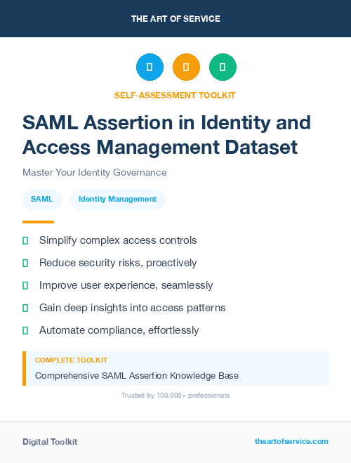 SAML Assertion in Identity and Access Management Dataset