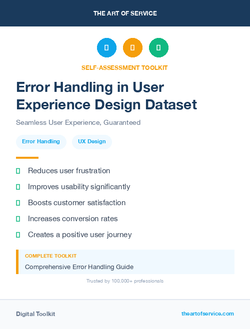 Error Handling in User Experience Design Dataset
