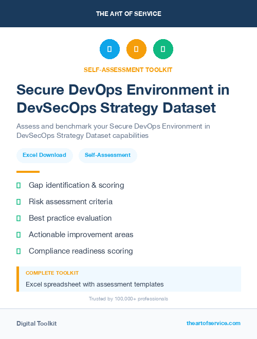 Secure DevOps Environment in DevSecOps Strategy Dataset