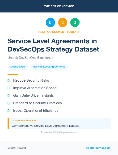 Service Level Agreements in DevSecOps Strategy Dataset