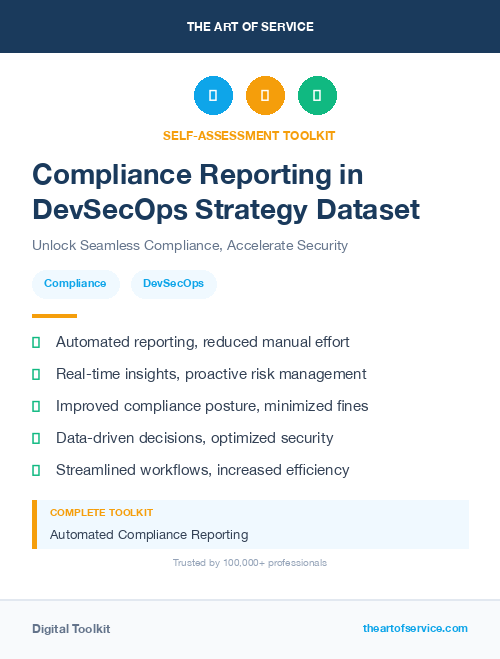 Compliance Reporting in DevSecOps Strategy Dataset