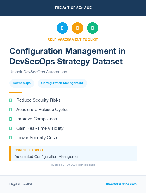 Configuration Management in DevSecOps Strategy Dataset