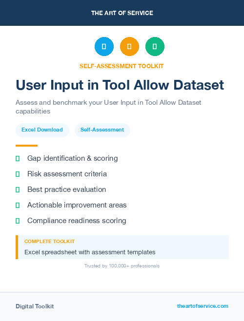 User Input in Tool Allow Dataset