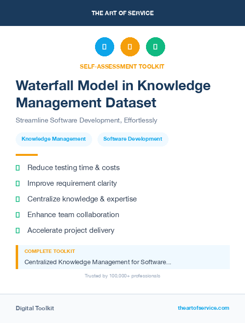 Waterfall Model in Knowledge Management Dataset