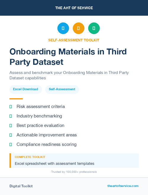 Onboarding Materials in Third Party Dataset