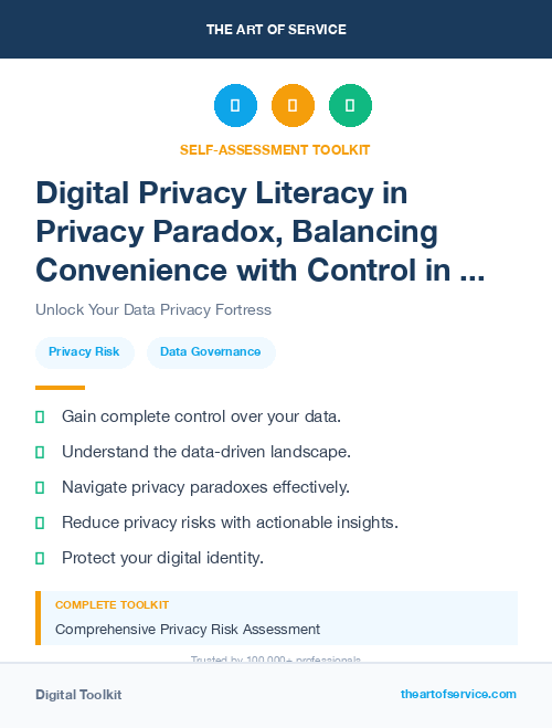 Digital Privacy Literacy in Privacy Paradox, Balancing Convenience with Control in the Data-Driven Age Dataset