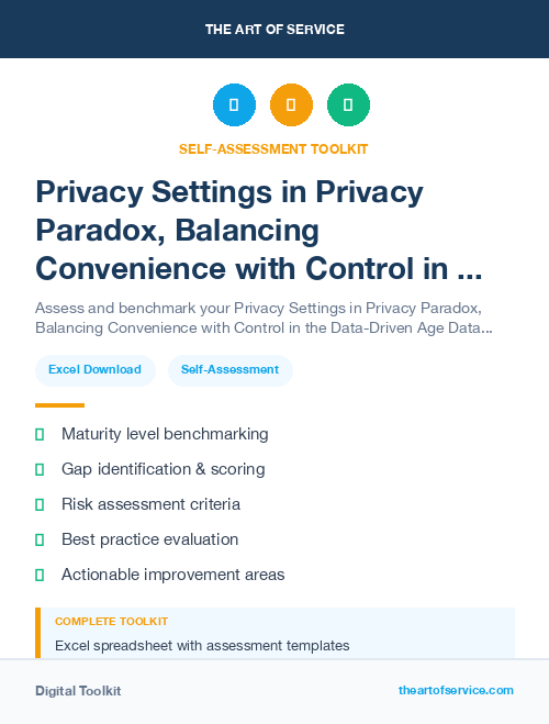 Privacy Settings in Privacy Paradox, Balancing Convenience with Control in the Data-Driven Age Dataset