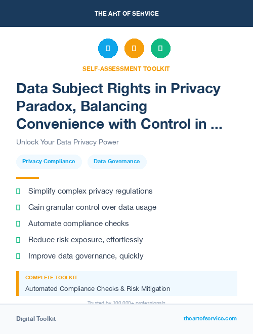 Data Subject Rights in Privacy Paradox, Balancing Convenience with Control in the Data-Driven Age Dataset