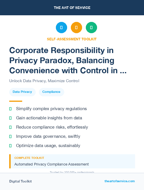 Corporate Responsibility in Privacy Paradox, Balancing Convenience with Control in the Data-Driven Age Dataset