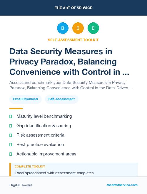 Data Security Measures in Privacy Paradox, Balancing Convenience with Control in the Data-Driven Age Dataset