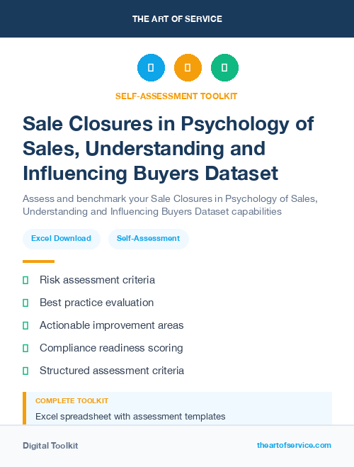 Sale Closures in Psychology of Sales, Understanding and Influencing Buyers Dataset