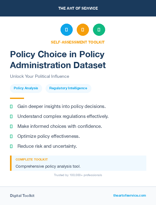 Policy Choice in Policy Administration Dataset