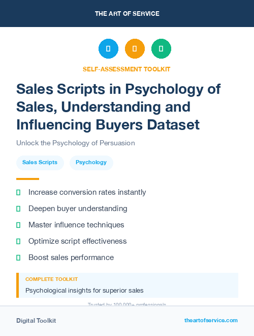 Sales Scripts in Psychology of Sales, Understanding and Influencing Buyers Dataset