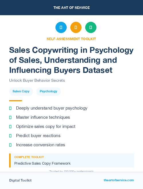 Sales Copywriting in Psychology of Sales, Understanding and Influencing Buyers Dataset