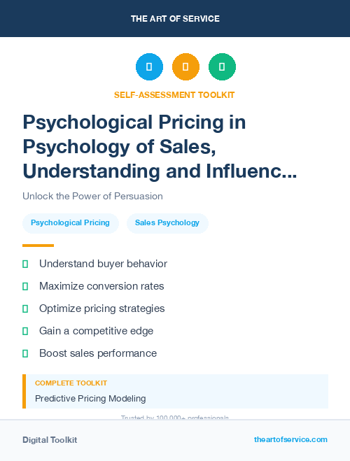 Psychological Pricing in Psychology of Sales, Understanding and Influencing Buyers Dataset