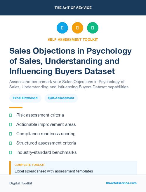 Sales Objections in Psychology of Sales, Understanding and Influencing Buyers Dataset
