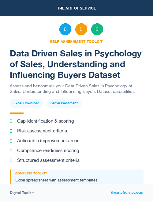 Data Driven Sales in Psychology of Sales, Understanding and Influencing Buyers Dataset
