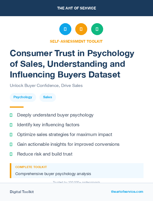 Consumer Trust in Psychology of Sales, Understanding and Influencing Buyers Dataset