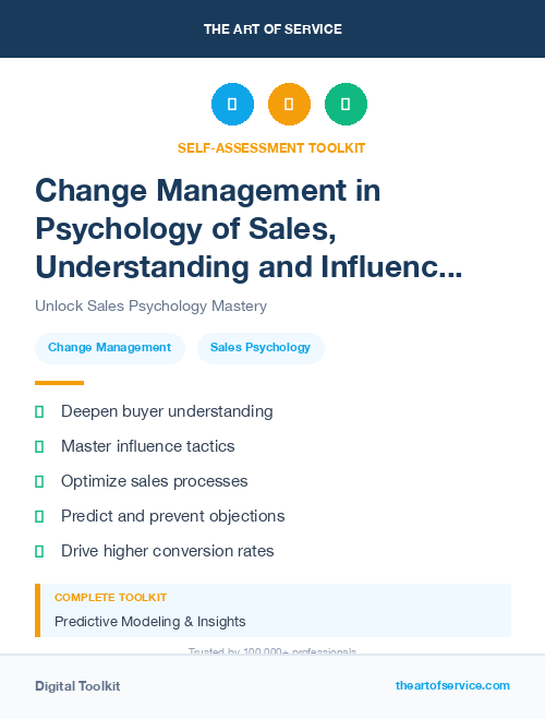 Change Management in Psychology of Sales, Understanding and Influencing Buyers Dataset