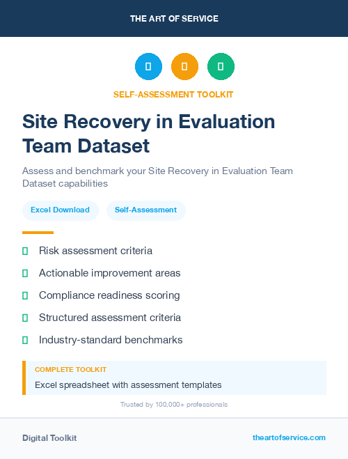 Site Recovery in Evaluation Team Dataset