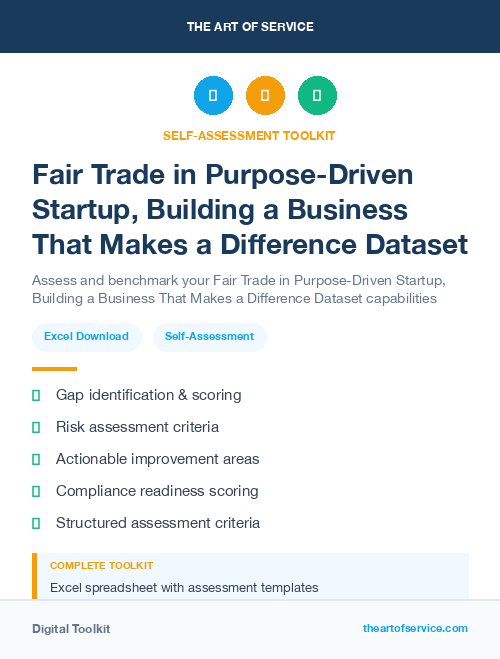 Fair Trade in Purpose-Driven Startup, Building a Business That Makes a Difference Dataset