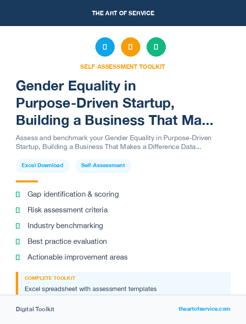 Gender Equality in Purpose-Driven Startup, Building a Business That Makes a Difference Dataset
