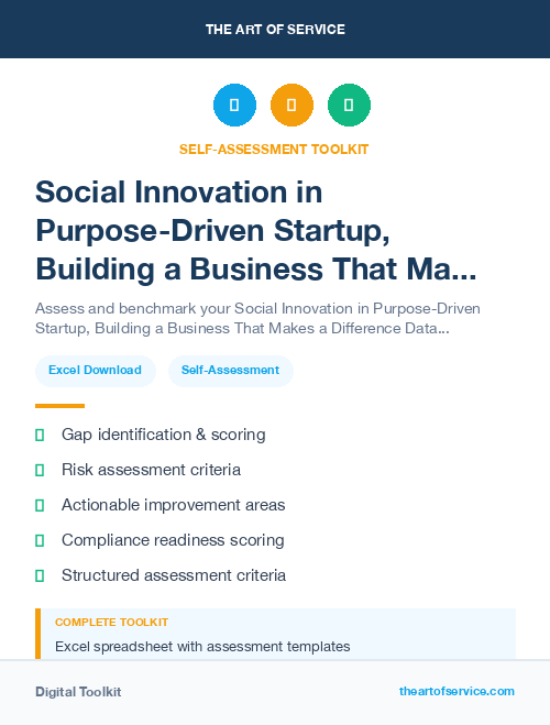 Social Innovation in Purpose-Driven Startup, Building a Business That Makes a Difference Dataset
