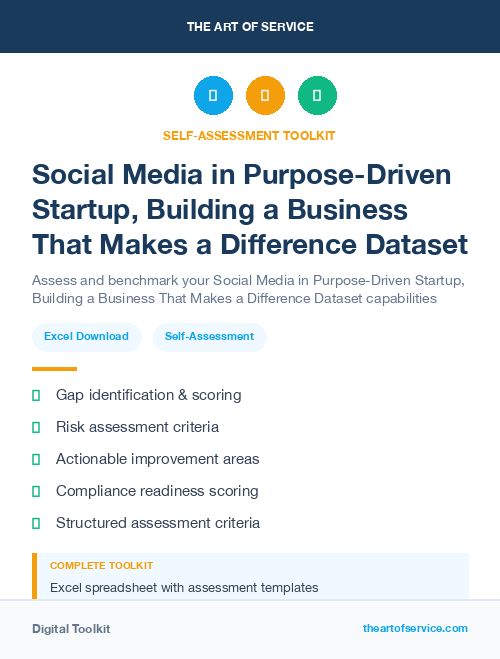 Social Media in Purpose-Driven Startup, Building a Business That Makes a Difference Dataset