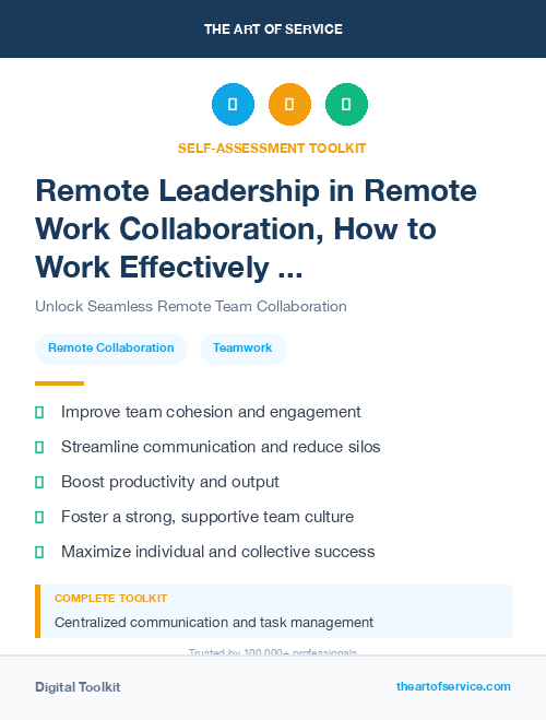 Remote Leadership in Remote Work Collaboration, How to Work Effectively and Harmoniously with Your Remote Team Dataset