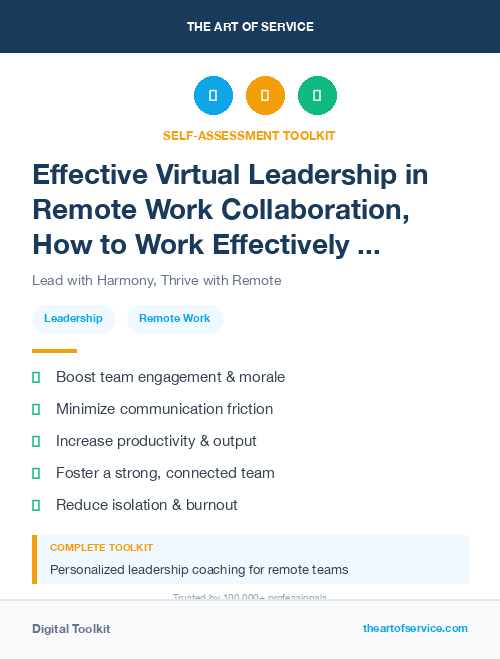 Effective Virtual Leadership in Remote Work Collaboration, How to Work Effectively and Harmoniously with Your Remote Team Dataset