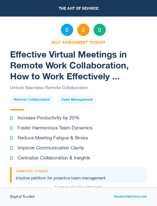 Effective Virtual Meetings in Remote Work Collaboration, How to Work Effectively and Harmoniously with Your Remote Team Dataset