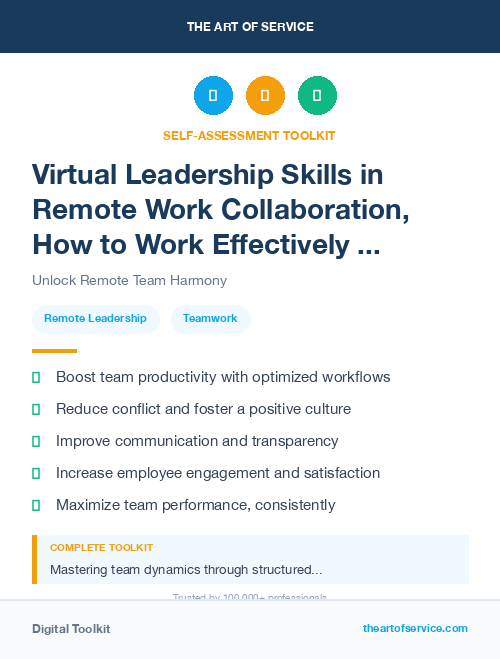 Virtual Leadership Skills in Remote Work Collaboration, How to Work Effectively and Harmoniously with Your Remote Team Dataset