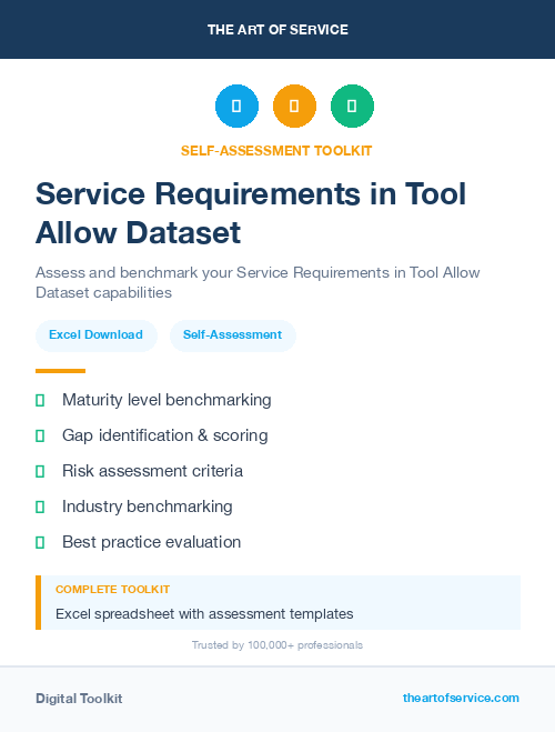 Service Requirements in Tool Allow Dataset