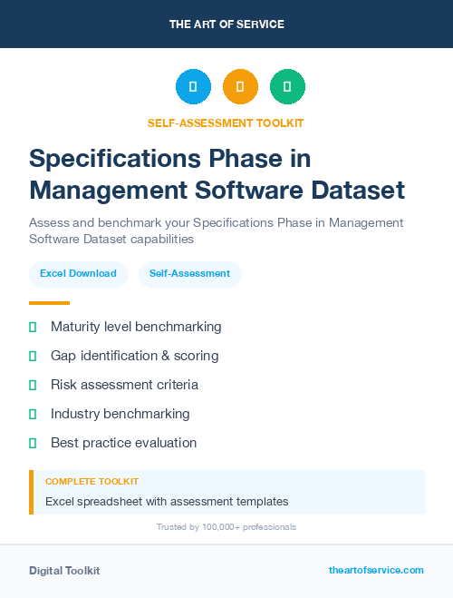 Specifications Phase in Management Software Dataset