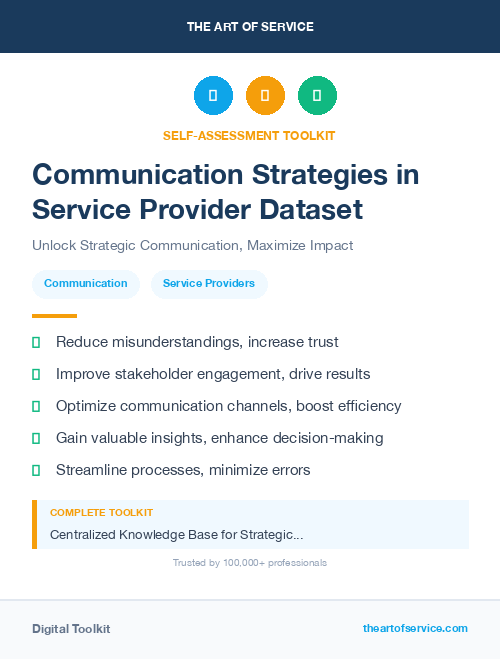 Communication Strategies in Service Provider Dataset